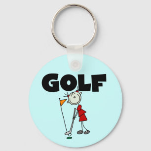 Girls GOLF T-shirts and Gifts Key Ring