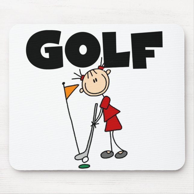 Girls GOLF Tshirts and Gifts Mouse Mat (Front)