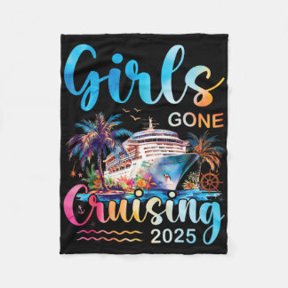Girls Gone Cruising 2025 Girl Cruise Ship Vacation Fleece Blanket