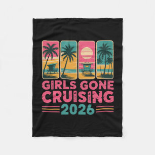 Girls Gone Cruising 2026 Cruise Vacation Trip Vint Fleece Blanket
