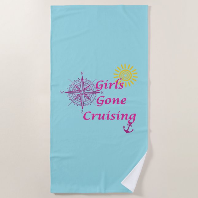 Girls Gone Cruising Beach Towel (Front)