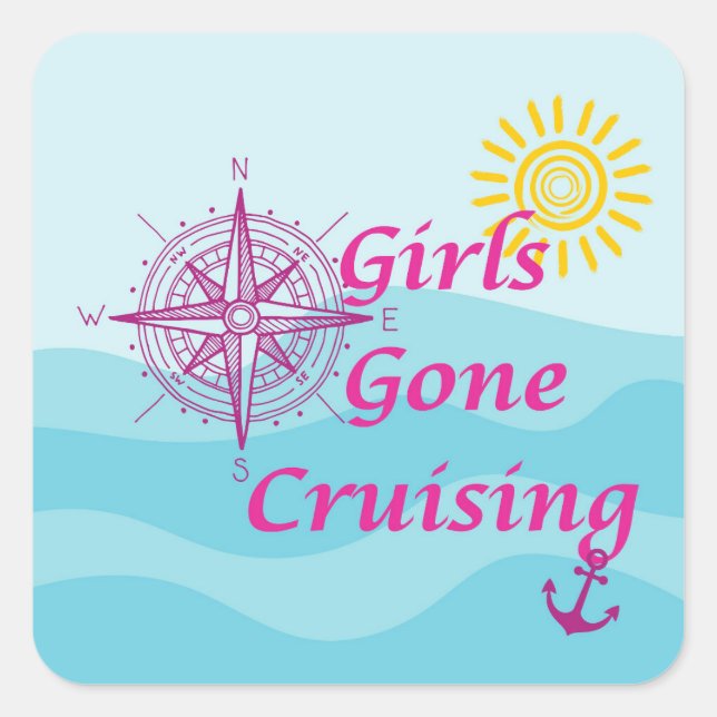 Girls Gone Cruising Square Sticker (Front)