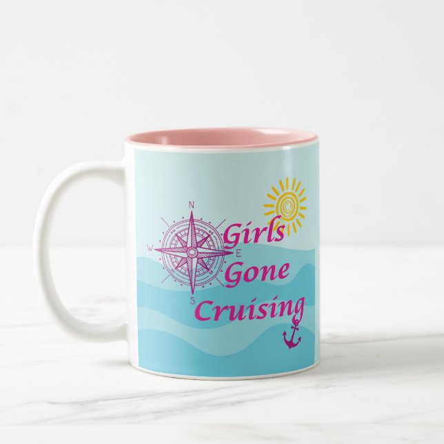 Girls Gone Cruising Two-Tone Coffee Mug (Left)