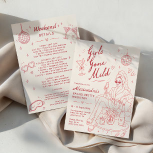 Girls Gone Mild Bachelorette Itinerary Party Invitation