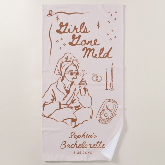 Girls Gone Mild Bachelorette Party Spa Towel (Front)