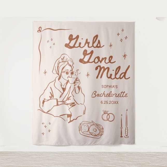 Girls Gone Mild Bachelorette Party Tapestry Banner (Front)