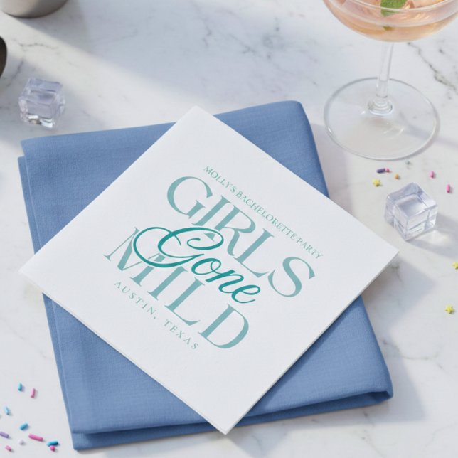 Girls Gone Mild Blue Bachelorette Napkin (Girls Gone Mild Blue Bachelorette Napkins)