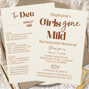 Girls Gone Mild Chic Bachelorette Beach Weekend Invitation