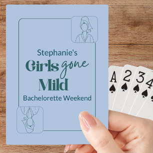 Girls Gone Mild Classic Teal Bachelorette Weekend Playing Cards