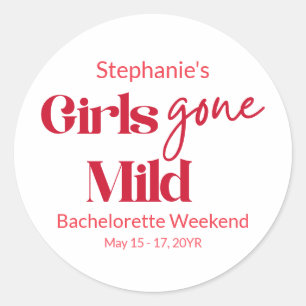 Girls Gone Mild Date Bachelorette Beach Weekend Classic Round Sticker