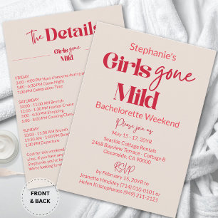 Girls Gone Mild Elegant Bachelorette Beach Weekend Invitation