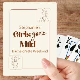 Girls Gone Mild Elegant Brown Bachelorette Weekend Playing Cards