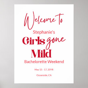 Girls Gone Mild Modern Bachelorette Beach Weekend Poster