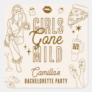Girls Gone Mild Pajama Spa Bachelorette Party  Square Sticker