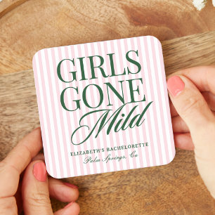Girls Gone Mild Pajama Spa Bachelorette Weekend Square Paper Coaster
