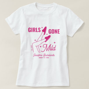 Girls Gone Mild Pink Illustration Bachelorette T-Shirt