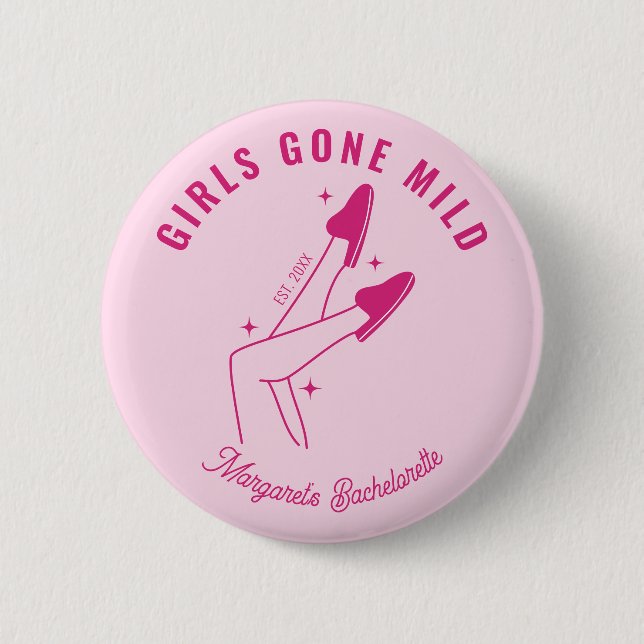 Girls Gone Mild Pink Spa Bachelorette 6 Cm Round Badge (Front)