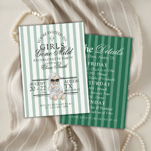 Girls Gone Mild Spa Bear Bachelorette Itinerary Invitation
