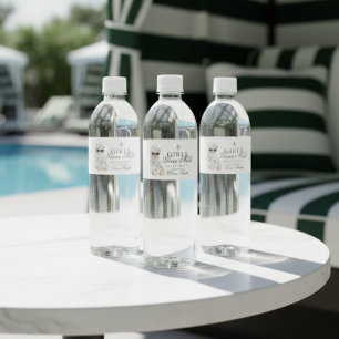 Girls Gone Mild Spa Bear Bachelorette Water Bottle Label