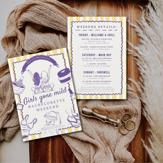 Girls gone mild spa day bachelorette invitation (Creator Uploaded)
