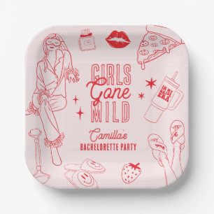 Girls Gone Mild Spa Pajama Bachelorette Party Paper Plate