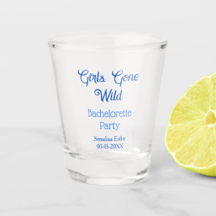 girls gone wild bachelorette party blue name retro shot glass
