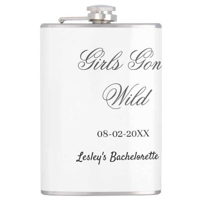 Girls Gone wild Bachelorette party name date bride Hip Flask (Front)