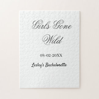 Girls Gone wild Bachelorette party name date bride Jigsaw Puzzle