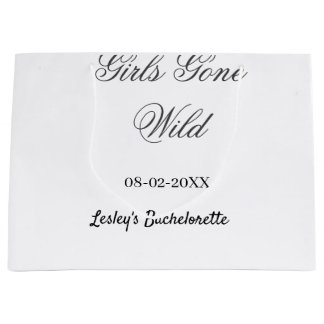 Girls Gone wild Bachelorette party name date bride Large Gift Bag