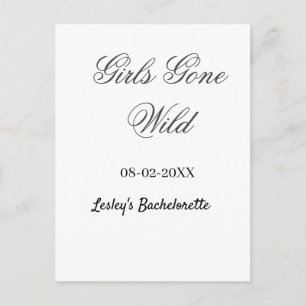 Girls Gone wild Bachelorette party name date bride Postcard