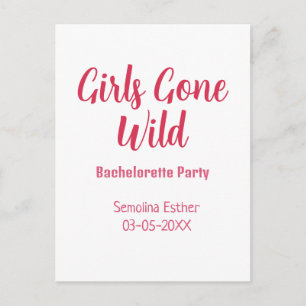 girls gone wild bachelorette party red name retro postcard