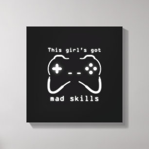 Girl's Got Mad Skills Video Game Controller Canvas Print