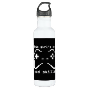 Girl's Got Mad Skills Video Game Controller Water  710 Ml Water Bottle