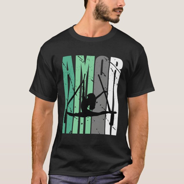 Girls Green Aerialist Distressed Amor Loves Inspir T-Shirt (Front)