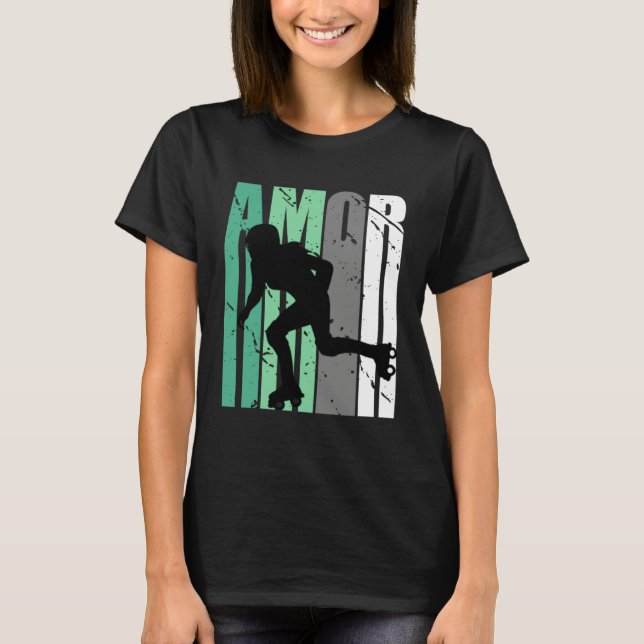Girls Green Distressed Amor Loves Team Girl Inspir T-Shirt (Front)