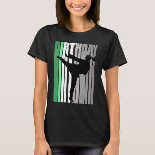 Girls Green Karate Birthday Cute Compete Squad Ret T-Shirt