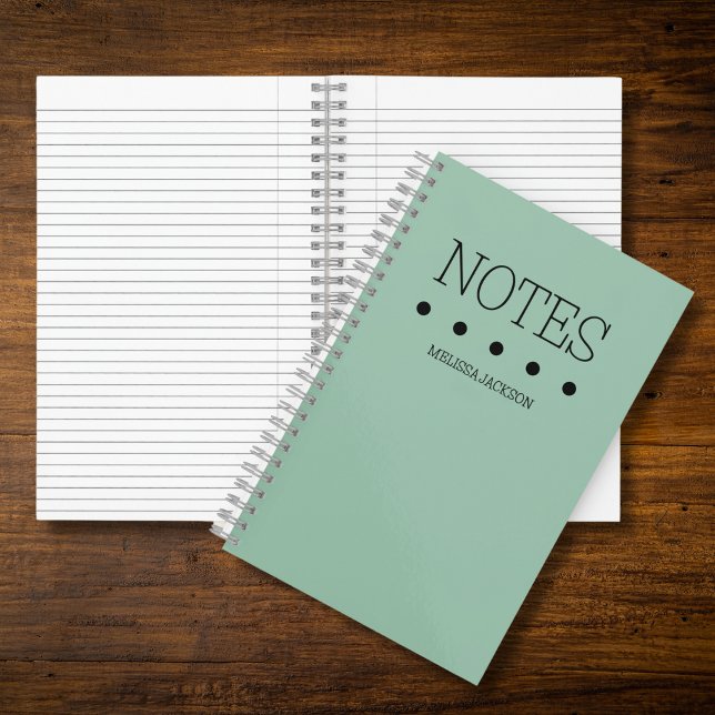 Girls Green Monogrammed Full Name Notes Notebook (Creator Uploaded)