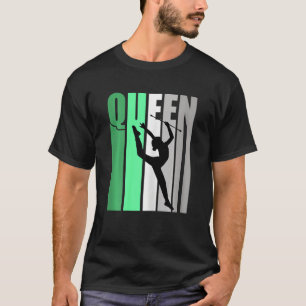Girls Green Retro Rhythmic Gymnastics Queen Daught T-Shirt