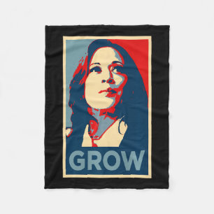 Girls Grow Kamala Harris Hope Poster 47th Rally Em Fleece Blanket
