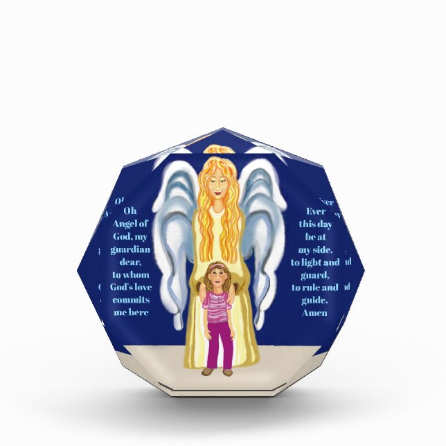 Girls guardian angel prayer photo block (Front)