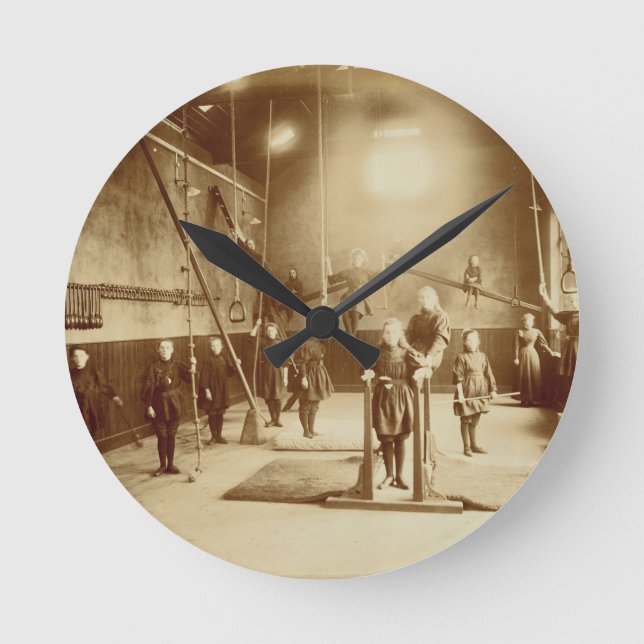 Girl's Gymnasium at the Deaf and Dumb Institution, Round Clock (Front)