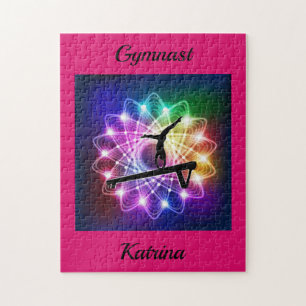 Girls Gymnast Balance Beam Personalised Jigsaw Puzzle