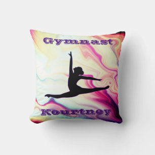 Girls Gymnast Floor Beam Vault Bars Personalised Cushion