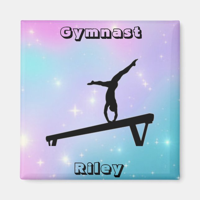 Girls Gymnast Gymnastics Balance Beam   Magnet (Front)