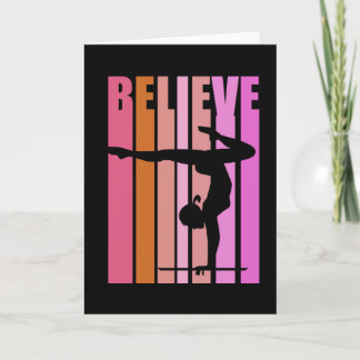 Girls Gymnast Gymnastics Girls Handstand Pink Card