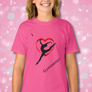 Girls Gymnast Heart T-Shirt