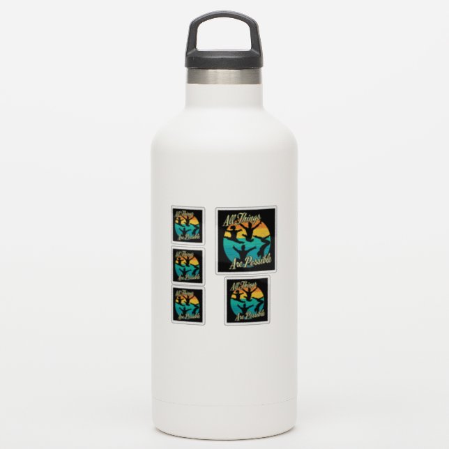 Girls Gymnastics - All Things are Possible (Waterbottle)