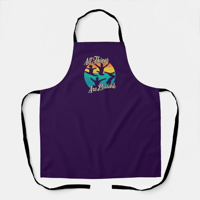 Girls Gymnastics - All Things are Possible Apron (Front)