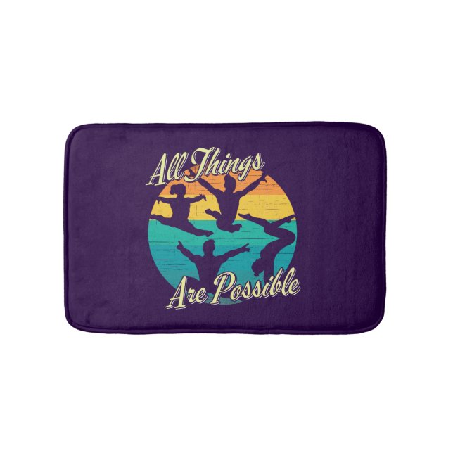 Girls Gymnastics - All Things are Possible Bath Mat (Front)