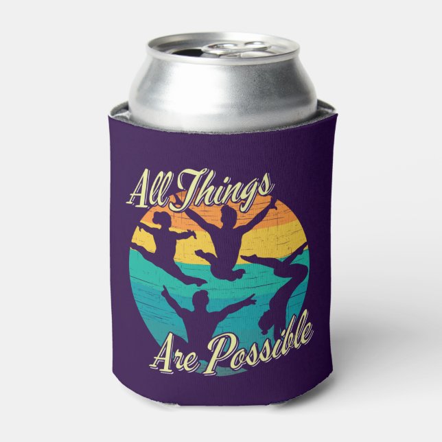 Girls Gymnastics - All Things are Possible Can Cooler (Can Front)